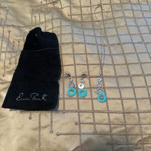 Tourquise, silver pavée Erwin Pearl necklace & earrings set
